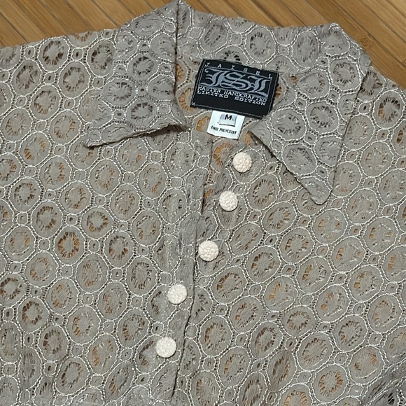 Beautiful Feminine Beige Lace Dress Overlay - Picture 3 of 5